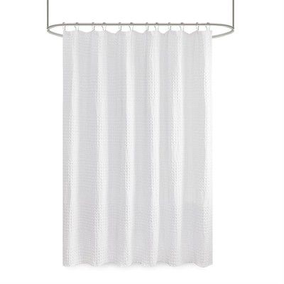 Arlo 100 Cotton Shower Curtain Texture Waffle Weave Design 800 GSM Hotel Quality-image