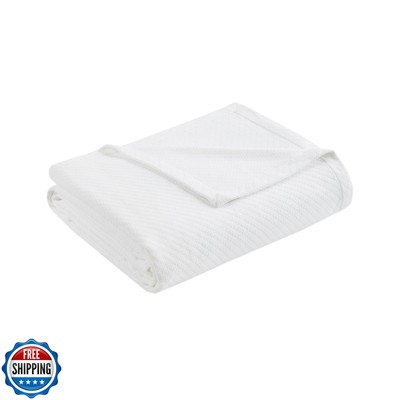 Madison Park Liquid Cotton Luxury Blanket Premium Soft Cozy 100% Ring Spun Co-image