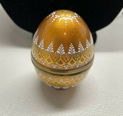 Email Studio Steinbock Handmade in Austria “Margit” Enamel Egg Trinket Box 2.5”-image