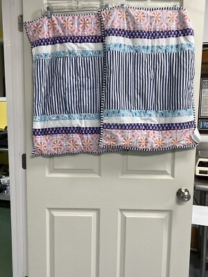 Set of 2 Pottery Barn 20” X 26” Blue and White Striped Pillow Shams - VGUC-image