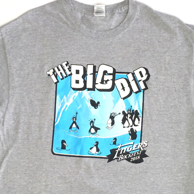 THE BIG DIP Fitgers Bockfest 2018 Lake Superior Penquins Men's T-Shirt sz L 2715-image