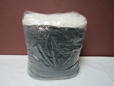 Madison Park Plush Microlight and Berber Twin  Grey Blanket T4101622-image