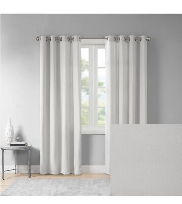 ⚜ Madison Park: Solid Piece Dyed Grommet Top Light Filtering (50x84)👌🆕️Gray-image