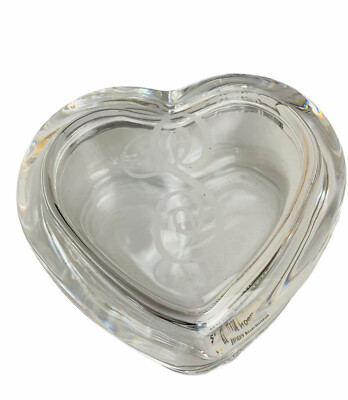 Studio Crystal Heart Shaped Jewelry Candy Box Lidded Monogram 