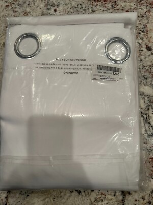 Nicetown Blackout White Curtains 42” x 72” Drapes-image