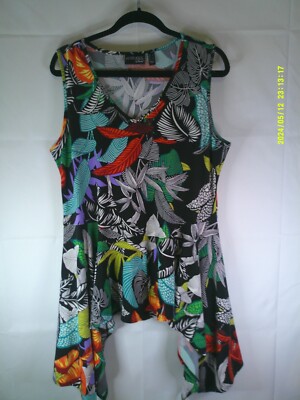 NWOT Attitudes by Renee Como Jersey Dip Hem Knit Tunic Tank T86 -  Size L-image