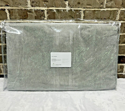 Pottery Barn Hudson Heathered Gray Velvet Full Queen Duvet Cover 100% Cotton NEW-image