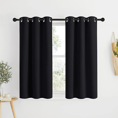 NICETOWN Blackout Bedroom Curtains for Windows 50 Inch Long - Solid Thermal Insu-image