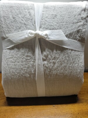 Pottery Barn Belgian Flax Linen Duvet Cover, King.Cal King, Flax-image