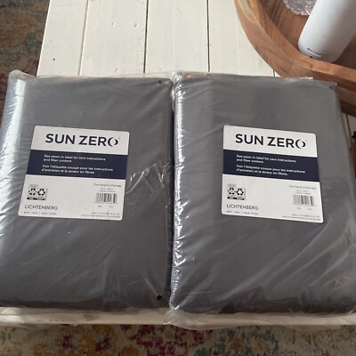 Sun Zero 52” X  63” Oslo Theater Grade Extreme 100% Blackout Rod Pocket Curtains-image