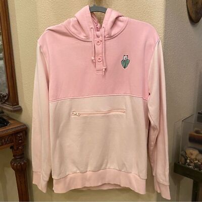 RIP N DIP Women 2-Tone Pink Hoodie Fleece Lined Sweatshirt Size Large-image