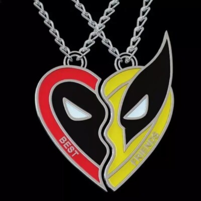 Movie Deadpool & Wolverine 3 Wolverine Best Friends A Pair Necklace Pendant New-image