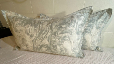 Madison Park Emory Reversible Marble Cotton 2 KING Pillow Shams Gray-image