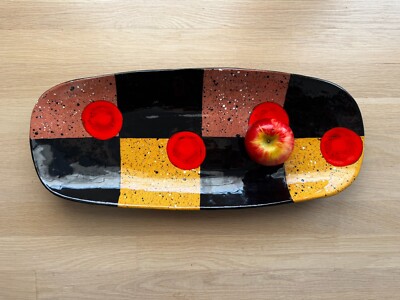 Jack Charney ART Studio Pottery Hand Painted & Signed Large Plate-image