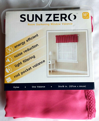Sun Zero Room Darkening Rod-Pocket Kylee Pink Window Valance 54