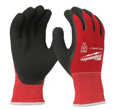 XL- Red Latex Level 1 Cut Resistant Insulated Winter Dipped Work Gloves-1 Pair-image