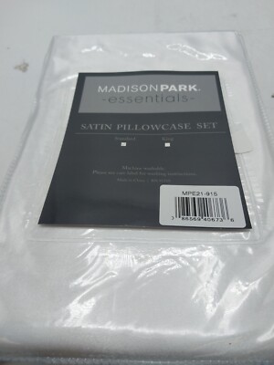 Madison Park Essentials Satin  2 PC Pillowcases White-image