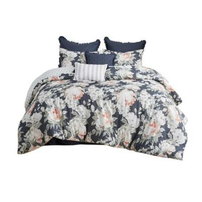 Madison Park Cal King 8 Piece Cotton Printed Reversible Comforter Set MP10-6586-image