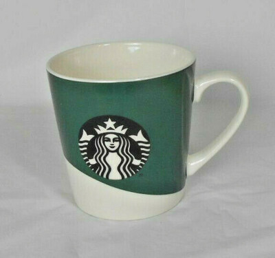 Starbucks Siren Green and White Dip Large Coffee Mug Tea Cup Mermaid 18 oz Clean-image