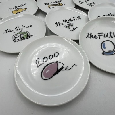 Set 12 Pottery Barn Millennium Series Decade Snack Appetizer Plates 4
