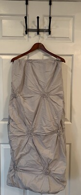 Pottery Barn RUCHED ROSETTE Duvet Cover & Standard Sham Twin/Twin XL SIZE Gray-image