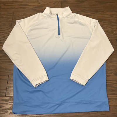 Peter Millar Crown Sport Perth Dip Dye 1/4 Zip Golf Pullover Mens Large Blue EUC-image