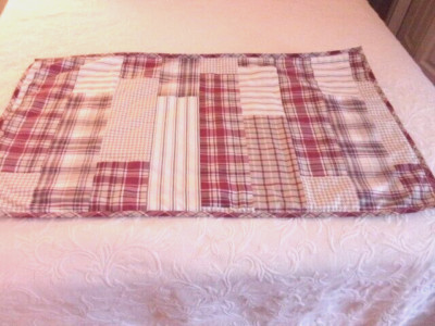 Madison Park Wine, White, Tan, Blue Quilted Patchwork King Shams--2-image