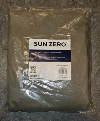 Sun Zero Cyrus Total Blackout Single Curtain Panel Olive Green 40