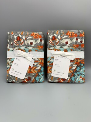 Pottery Barn Paloma Paisley organic Percale Sham Euro Multicolor S/2 D64-image