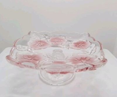 Studio Nova Mikasa Crystal Footed Bon Bon Dish Pansy Motif Made In Germany-image