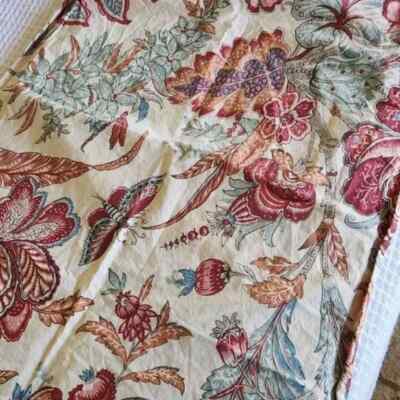Pottery Barn Queen Duvet with 2 Shams Cottagecore Floral Botanical-image