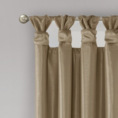 Madison Park Emilia Twist Tab Lined Window Curtain  Panel  50' 'x 84'' Broze-image