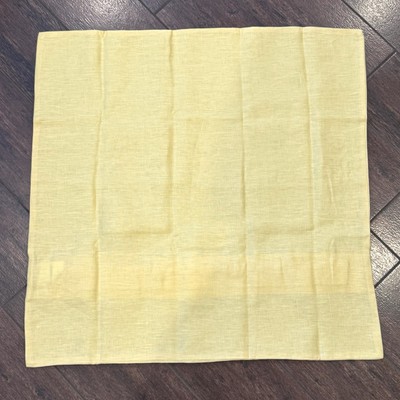 Pottery Barn Belgian Flax Linen Euro Sham Flax YELLOW 26”x26” Button Close NWOT-image