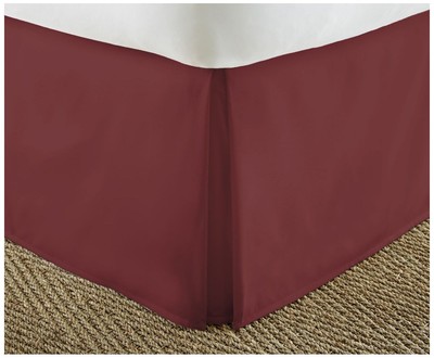 ienjoy Home IEH-BEDSKIRT-TWINXL-BURGUNDY Pleated Bed Skirt Twin XL Burgundy-image
