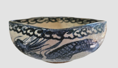 Antique Asian Hand Painted Studio Pottery Square 6