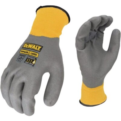 (12)-DEWALT Men's Large Full Dip Water-Resistant Breathable Work Glove DPG35L-image