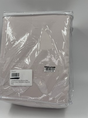 Pottery Barn LoveShackFancy Rococo Embroidered Bow Duvet, King Pink + 1 Euro-image