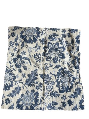 POTTERY BARN Palampore Blue Cream Linen Blend Euro  Sham 30” By 32”-image