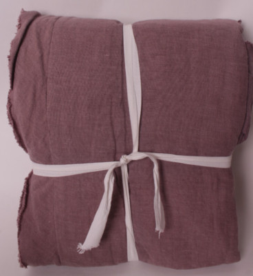 Pottery Barn Belgian Linen Double Flange FQ full queen duvet cover, fig (2022)-image