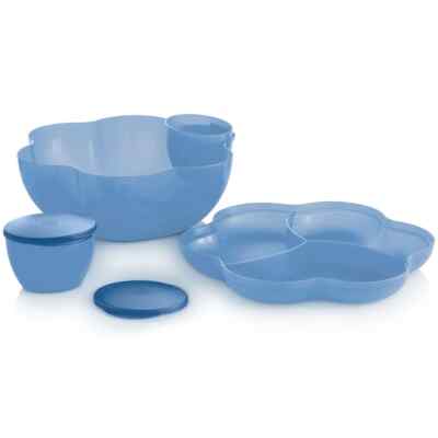 Tupperware Chip 'N Dip Bowl Set Blue-image