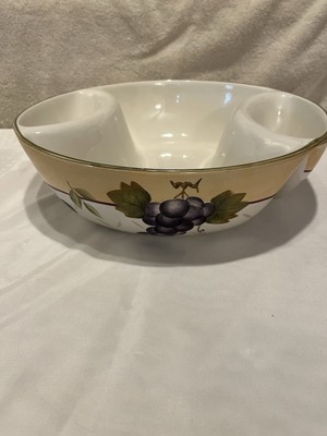 Home Interiors Sonoma Villa Large Serving Chip & Dip Bowl with 3 Sections 12