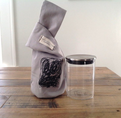 Eleven Madison Park NY Restaurant Rashid Johnson Canvas Bag Tote w/ Glass Jar-image