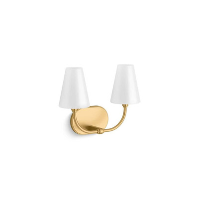 KOHLER Kernen By Studio McGee Two-Light Brushed Moderne Brass Wall Sconce-image