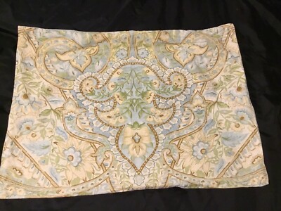 Pottery Barn Lyndsay Paisley Standard Sham Blue Green Floral Bird Cream Brown-image