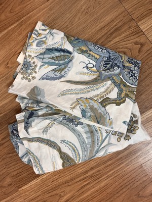 Pottery Barn Standard Size Pillow Shams Floral Blue White And Green Set/2-image