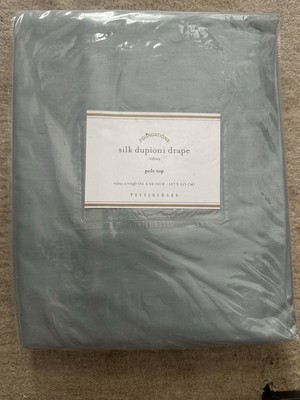 Pottery Barn Drapes. 50 By 84! Silk Dupioni Drape. 1 Panel. Chambray Color. NWT-image