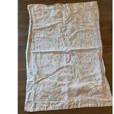 Pottery Barn Kids Linen Standard Sham Light Blue Floral Cottage -image