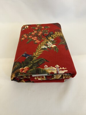 Pottery Barn Red Chinoiserie Elephant/Camel Rare Table Runner-image