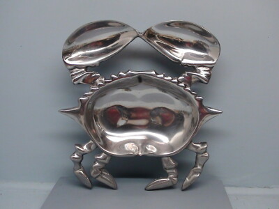 Cool Large Pewter Crab Shaped Serving Tray or Chip & Dip-image