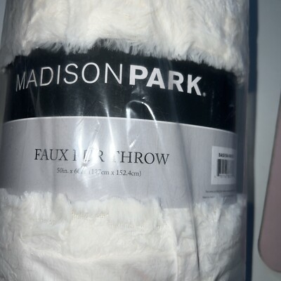 Madison Park Arctic Checkerboard Plush Faux-Fur Throw, 50